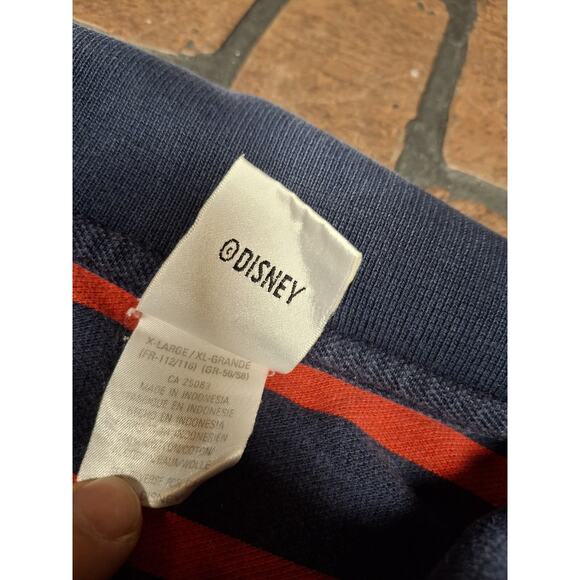 Vintage Disney Store Mickey Polo Red Blue Striped XL - Picture 4 of 7